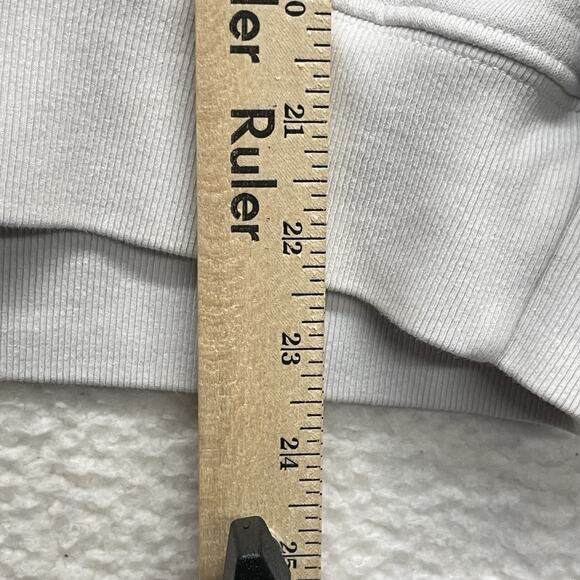 Agolde Sweatshirt Womens Medium White Pullover Low V Neck Balloon Sleeve Relaxed - Picture 9 of 10